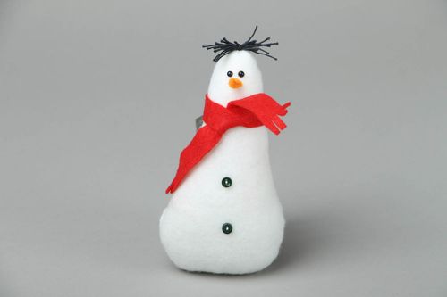 Handmade decorative snowman figurine - MADEheart.com