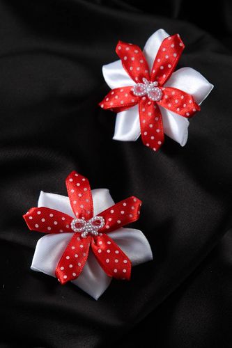 Handmade kanzashi hair accessories stylish satin scrunchies present for girl - MADEheart.com