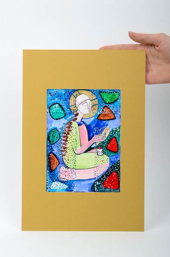 Handmade wall hanging beautiful watercolor painting contemporary art room ideas - MADEheart.com