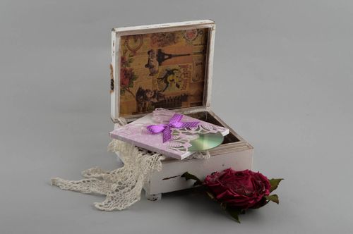 Sobre para CD artesanal con cinta lila decoración de regalo embalaje decorativo - MADEheart.com