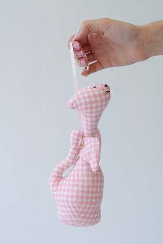 Giocattolo morbido fatto a mano pupazzo da bambini gatto rosa simpatico - MADEheart.com