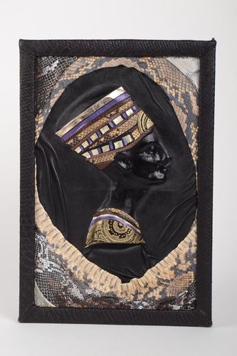 Deko Wandbild handgeschaffen Bild aus Leder tolles Wandbild für Geschenk - MADEheart.com