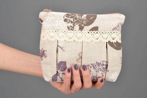 Fabric cosmetics bag of middle size - MADEheart.com
