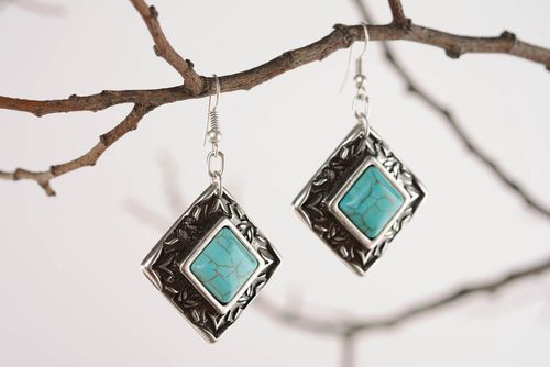 Earrings Argo with turquoise - MADEheart.com