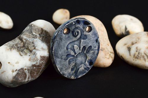 Handmade painted pendant designer stylish pendant unusual cute accessory - MADEheart.com