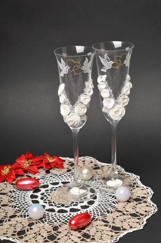 Copa de cristal hecha a mano accesorio de moda decoración de mesa festiva  - MADEheart.com