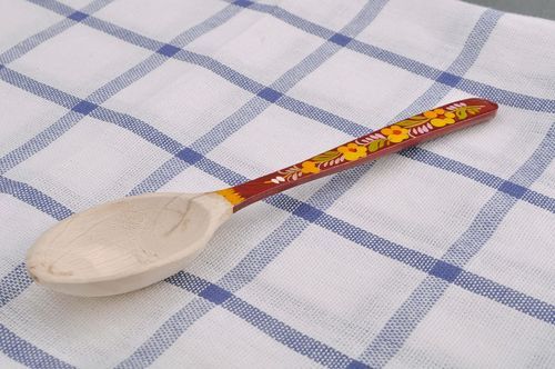Colher de chá de madeira com alça vermelha - MADEheart.com