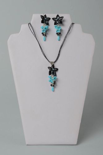 Frauen Accessoires handgemacht Schmuck Ohrringe aus Ton Halsketten Anhänger - MADEheart.com