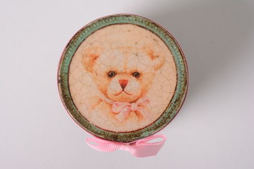 Portagioielli di legno fatto a mano scrignetto per gioielli in stile decoupage - MADEheart.com