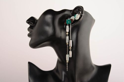 Long earrings cuffs Azure - MADEheart.com