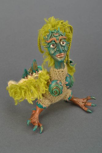 Figurine artisanale faite main Oiseau Sirine - MADEheart.com