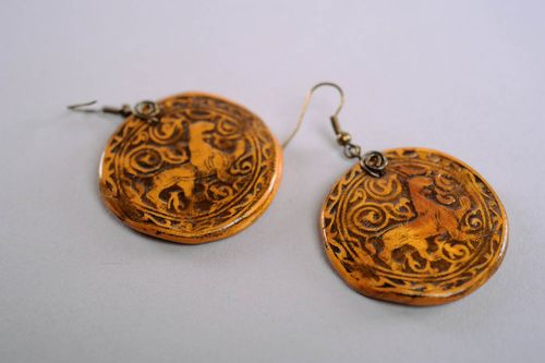 Clay earrings Slavic motives - MADEheart.com