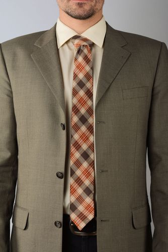 Wide checkered tie - MADEheart.com