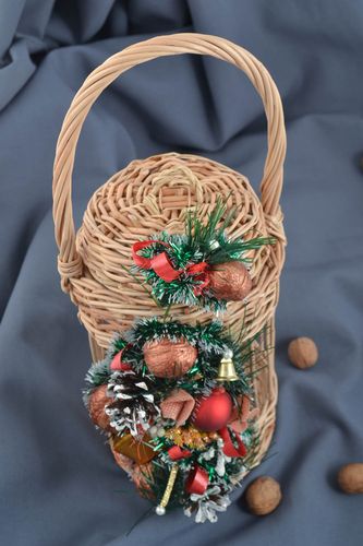 Unusual handmade woven basket Easter basket ideas designer accessories - MADEheart.com
