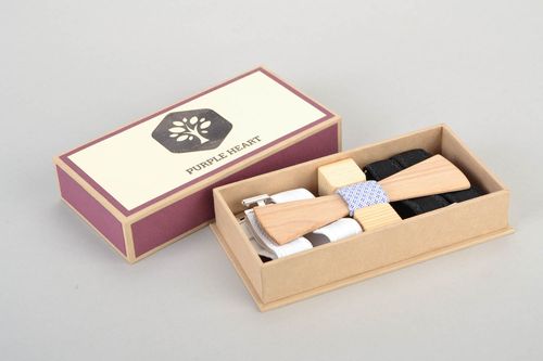 Gravata-borboleta de madeira acessórios para homens feitos à mão  - MADEheart.com