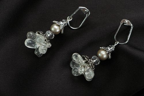 Brincos feitos à mão com água marinha indiana - MADEheart.com