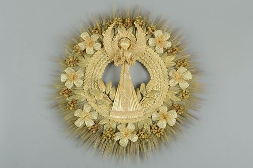 Panneau déco en couronne dépi Bereguinia avec des fleurs - MADEheart.com