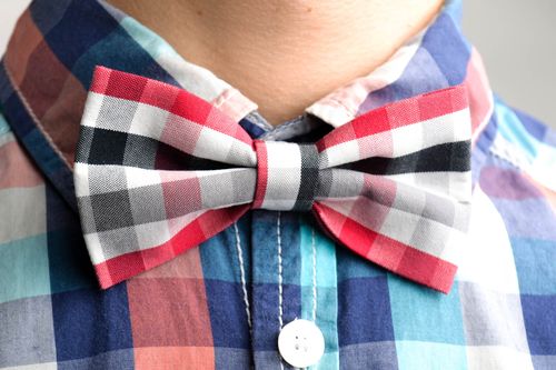 Handmade designer bow tie unusual male accessory stylish textile bow tie - MADEheart.com