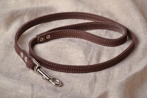 Brown leather leash - MADEheart.com