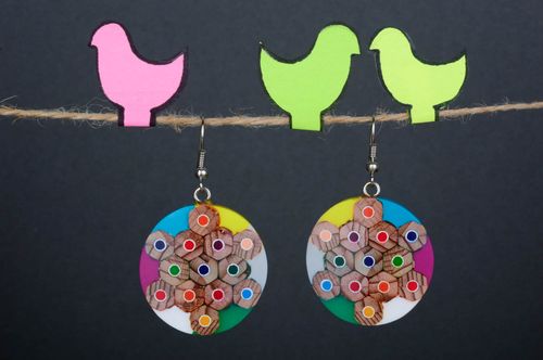 Handmade long beautiful earrings designer bright jewelry cute summer earrings - MADEheart.com