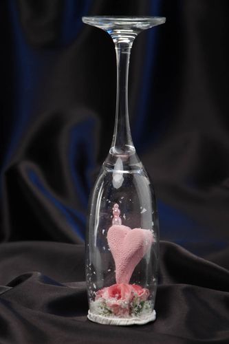 Figura de cristal con forma de copa artesanal original para mesa bonita - MADEheart.com