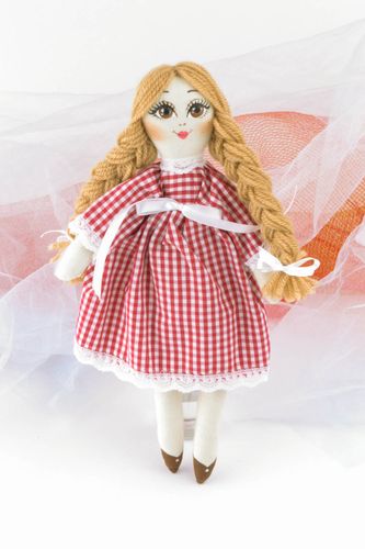 Doll in checked dress - MADEheart.com