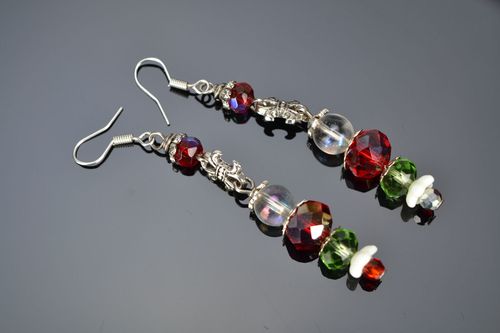 Brincos de vidro checo e cristal  - MADEheart.com