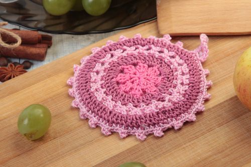 Beautiful handmade pot holder crochet potholder home goods kitchen utensils - MADEheart.com