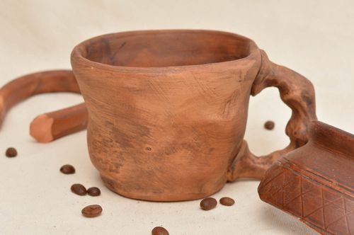 Taza hecha a mano de barro original vajilla de cerámica utensilio de cocina  - MADEheart.com