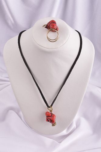 Schmuck Set handgefertigt Ring Damen Halsketten Anhänger Designer Schmuck - MADEheart.com