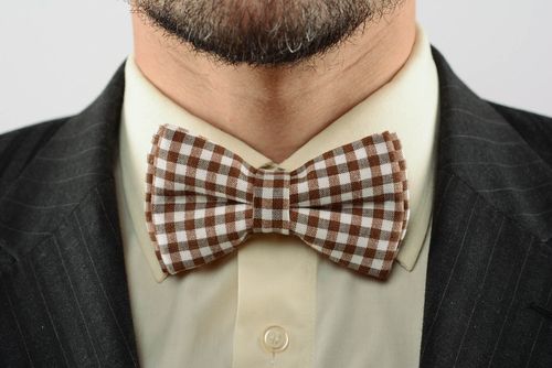 Checkered bow tie made of gabardine - MADEheart.com