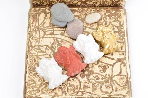 Souvenir handmade Magnete für Kühlschrank Gips Dekor Interieur Ideen Set 4 Stück - MADEheart.com