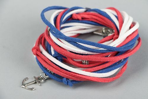 Leather bracelet in marine style - MADEheart.com
