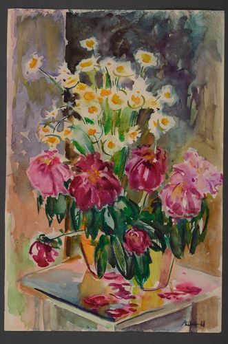 Pintura en acuarela Ramo de flores de junio - MADEheart.com