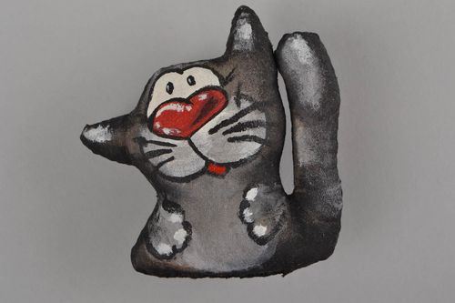 Stoff Kühlschrankmagnet Katze Stofftier mit Duft handmade lustig originell - MADEheart.com
