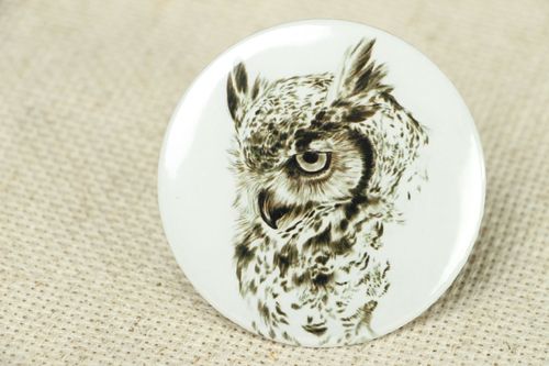 Owl pocket mirror - MADEheart.com