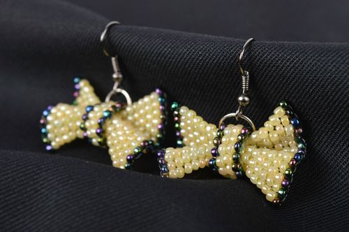 Unusual bow earrings handmade women accessory designer fashion jewelry - MADEheart.com