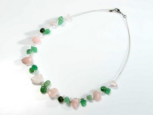 Chocker necklace with quartz and nephrite - MADEheart.com