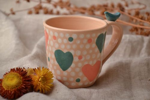 Ton Tasse mit Bemalung  - MADEheart.com