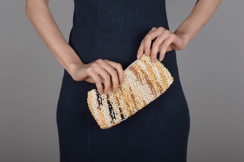 Handmade beauty case macrame bag designer accessories best gifts for girls - MADEheart.com