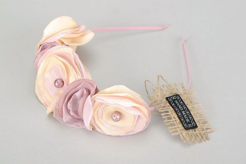 Fabric wreath with flowers Tenderness   - MADEheart.com