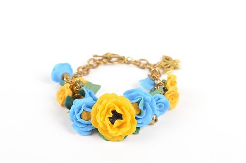 Handmade bracelet women accessories fashion bracelet with flowers womens jewelry - MADEheart.com