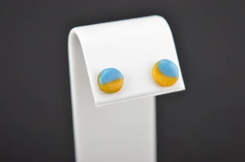 Beautiful handmade plastic earrings fashion accessories stud earrings gift ideas - MADEheart.com