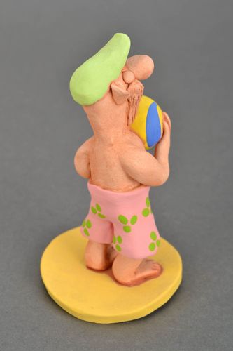Handmade clay statuette Volleyball - MADEheart.com