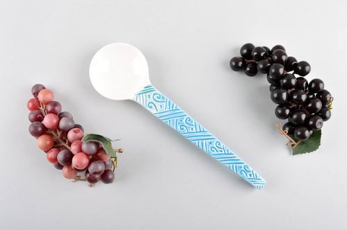 Handmade designer ceramic spoon unusual stylish spoon cute bright ware - MADEheart.com