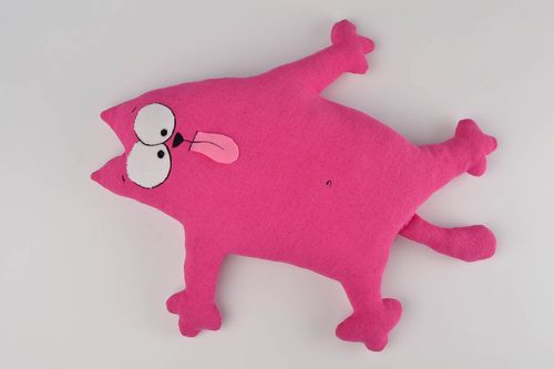 Подушка игрушка ручной работы декор для дома мягкая игрушка из ткани розовая - MADEheart.com