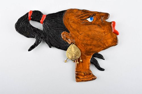 Panel decorativo hecho a mano de barro regalo personalizado máscara artesanal - MADEheart.com