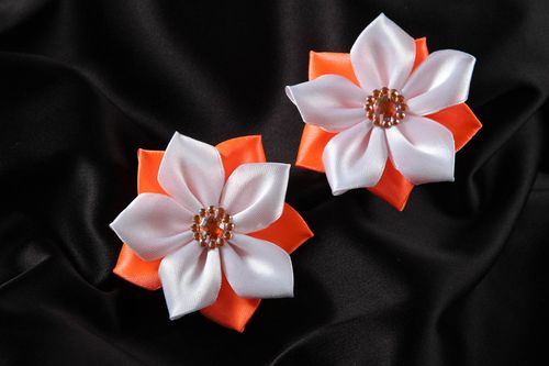 Handmade hair clip designer hair accessory flower hair clip unusual gift - MADEheart.com