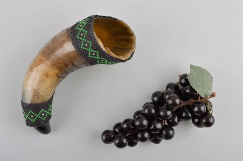 Handmade horn for drinking designer horn for wine unusual male souvenir - MADEheart.com