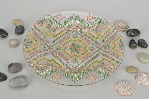Piatto di vetro fatto a mano piatto decorativo decorazione da parete originale - MADEheart.com